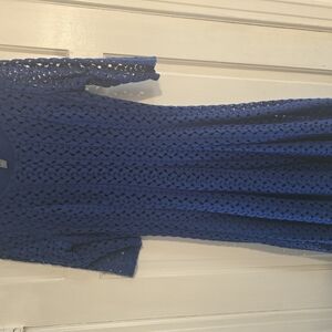 Elegant Blue Lace Dress